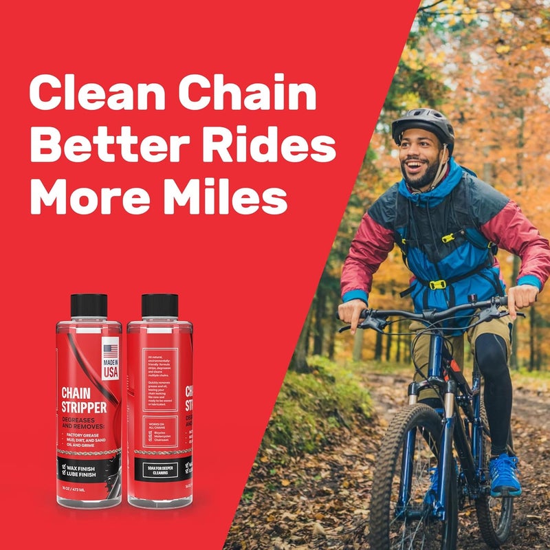 Samorillo Professional Bike Chain Stripper + Degreaser - 16oz Chain Cleaner & Wax Prep, Works in Minutes, Made in USA, Easy Drip-On Application On Bike, Soak for Deep Clean, Strip + Prep for Bike & Motorcycle - Image 5